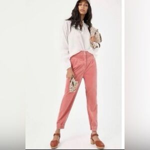Anthropologie Kalea Rose Pink Pleated Trouser Joggers Pants, Size XS.